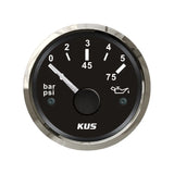 Instrument Car Oil Pressure Gauge 5bar 10bar 52mm Ship Car RV Universal Model with Night Light
