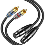 Dual XLR Female To Dual RCA Male 5Ft Hifi Stereo Audio Connection Cable, Heavy Duty Interconnect