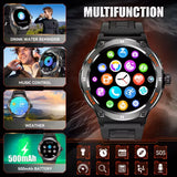 KT76 Sports Smartwatch Men With Flashlight 1.53-inch HD Screen BT Calls 3ATM Waterproof Compass Health Monitor