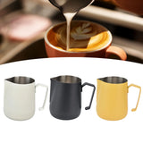 Milk Frothing Pitcher Thickened Frother Cup 450ml with Pointed Spout for Coffee Machine Cafe