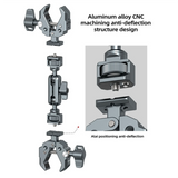 KK-B2-Multifunctional Crab Claw Super Clamp with NATO Base Powerful Fixed Clamp for DSLR Camera Monitors Mic Led Lights-A