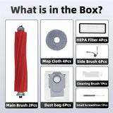 For Roborock QV 35A/QV 35S/QR 598/QR 798 Compatible 24Pcs QV 35A Accessories Kit- Robot Vacuum Brush Mop Cloth Pad