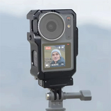 For DJI Action 5Pro 4 3 Camera Cage Rig Protective Case With Cold Shoe, Magnetic Baseplate Bezel Expansion Case