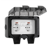 Waterproof Socket Outdoor Wall Power Socket IP66 Waterproof Weather Dust Sockets for Garden Garage Basement EU Plug