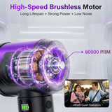 4-in-1 Car Vacuum Cleaner – 17000Pa Strong Suction, Cordless Handheld with Blow LED Lamp, USB-C Fast, Home-Car Universal