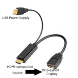 HDMI-Compatible To DisplayPort Cable 4K@60Hz Source To DP Display Monitor Cable for PC Laptop PS5 Xbox
