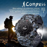 LC21 Outdoor Sports Smart Watch Men Women With LED Flashlight Compass SOS Fitness Monitor BT Calls IP68 Waterproof Smartwatch