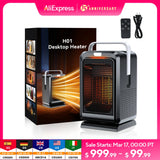 1000W Electric Heater Portable Desktop heater small household Heater cooling and heating PTC quick heating With Remote Control