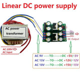 AD24LOPA 12W AC 220V to Dual DC +-5V 12V 15V AC-DC 78XX 79XX Dual Linear LDO Converter Low Noise Linear Power Supply Kit