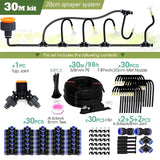 Garden Programmable Timer Misting Cooling System 360° Free-bend Misting Nozzle Adjustable Atomizer Sprayer Outdoor Watering Kits