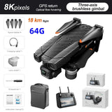 AE86 GPS Drone 8K Professional Camera Aerial FPV Brush Laser Obstacle with Large Screen Remote Control Folding Dron