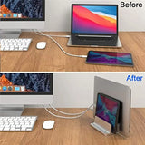 Vertical Laptop Bracket Desktop Aluminum Bracket Base Size Adjustable Vertical Bracket Aluminum Alloy Double Card