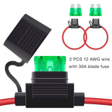 2Pcs Waterproof Standard Inline Fuse Holder 10/12/14/16/18  AWG Wire ATM Blade Fuse 10A 15A 20A 30A 40A for Boat RV  Truck