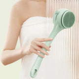 New Waterproof Body Scrubbers Electric Shower Brush Long Double Handle 4Replaceable Head For Deep Cleansing And Skin