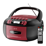 Boombox CD Player Portable Cassette AM FM Radio Bluetooth Speakers AUX USB MP3 Plays With Remote Control