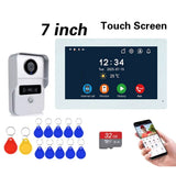 1080P TUYA 7 Inch 2 LCD Touch Screen Video Intercom Access Control Wifi Video Doorbell System Doorphone Door RFID Unlock Camera