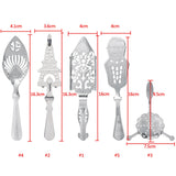 304 Stainless Steel Unique Design Cocktail  Glass Cup Drinking Filter Wormwood Spoon Absinthe Spoons Drinking Spoons