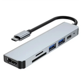 Product 6 in 1 USB Type C Hub HDMI-Compatible 4K USB 3.0 PD Fast Charge Hub to Ethernet Rj45 Lan