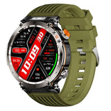 Sports Smartwatch Men With Flashlight Compass BT Calls Voice Assistant Watchproof Heart Rate Monitor Remote Control Photography