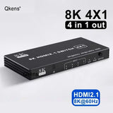 8K 60Hz HDMI 2.1 Switch 4x1 3x1 5x1 HDMI Switcher Video Converter 4K 120Hz 3 4 5 in 1 Out HDR10 3D 48Gbps for Xbox PS5 Projector