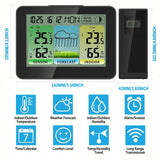 Smart Color Display Weather Forecast USB Thermometers Humidity Trend Monitor Time Calendar Alarm Clock Moon Phase Sensor -40°C