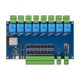 ESP32 Modbus 8-channel Relay Module RS485 8 Way Input 8 Way Output Optocoupler Isolation 9-24V Power Supply with WiFi/Bl-uetooth