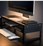 Office Home Aluminium laptop/tablet/Pc riser stand With Usb Hub And 15 Wireless Charge
