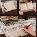 Fashion Retro Hardcover Notebooks Oil Painting Series Classic Design Notepad 3D Color Page Illustration Diary Notebook