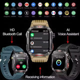 Outdoor Sports GPS Smart Watch Men With Flashlight Compass Waterproof 600mAh Battery BT Call AI Voice Assistant Smartwatch