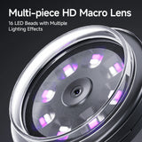 V7 Portable Lightweight Electronic Magnifier 200X Handheld Digital HD Children's Microscope with 16 Pcs LEDs & IPS Screen