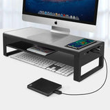 Office Home Aluminium laptop/tablet/Pc riser stand With Usb Hub And 15 Wireless Charge