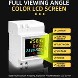 220V 380V Voltage 6IN1 Din Rail Monitor AC Current Power Factor Active KWH Electric Energy Frequency Meter VOLT AMP D52-2066
