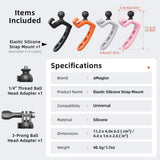 Silicone Action Camera Mount 360° Adjustable Elastic Flexible Bracket Quick Release Rotatable for Insta360/DJI Osmo/GoPro