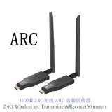 2.4GHz 50m Wireless ARC Audio Transmitter and Receiver Kit HDMI ARC Audio Extender Adapter for ARC TV Power Amplifier Sound Bar