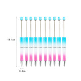 10 Pieces Bead Ballpoint Pens Cute Black Ink School Writing Supplies Beadable Pens for Drawing Office Teacher Students Classroom