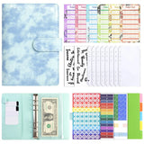 Save Money A6 Budget Binder PU Leather with Zipper Cash Envelopes Budget Planner Organizer Cashew Flowers Expense Sheets