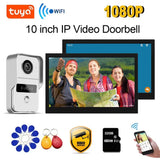TUYA 1080P 10 Inch 3 LCD Touch Screen WiFi  Smart Home Wireless Video Door Phone RFID Access Control System for Villa Apartment