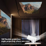 (BAAY) Mini Projector with Wifi and Bluetooth,Portable Smart Projector with 180° Rotation,Small Movie Projector 4K Full HD EU