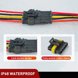 220PCS 10 Sets 5 Pin Electrical Connector ‎Plug 5 Way Automotive Connect Male Female Terminal Wire Connectors Waterproof Set