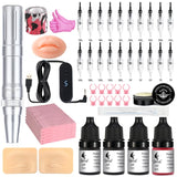 Wireless Tattoo Gun Kit Men Tattoos Machine Kits Long-lasting Tattoos Machines Full Set Professional Micropigmentation Materials