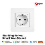 Smart Socket EU Wall Embedded Outlet Energy Monitor Indicator App Remote Control Voice Cotrol Alexa Google Home White/Black
