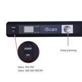 IScan Portable Scanner Mini Handheld Document Scanner A4 Book Scanner for JPG and PDF Format 300/600/900 DPI