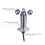 High-precision 3-cup stainless steel anemometer for outdoor weather and tower crane monitoring