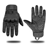 Tactile five-finger gloves with touchscreen, PU leather, non-slip, impact-resistant outdoor hunting and shooting protective gear