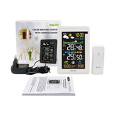 BALDR Wireless Digital Color Display Weather Station Clock Barometer Thermometer Hygrometer Trend Sun Time Forecast Sensor -40℃