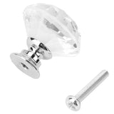 1PC 30mm Diamond Shape Crystal Glass Pull Handle Cabinet Furniture Handle Knob Screw Hardware Accessories(Transparet)