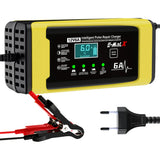 12V 6A Car Battery Charger Electric Motorcycles Charger Car and Motorcycle Battery Charging Unit for Lead-Acid AGM GEL Batteries