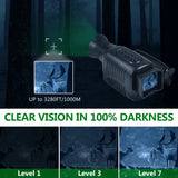 Ponbos R7 Rechargeable HD Digital Monocular Telescope 5X Zoom 300M Infrared Night Vision for Hunting Camping Recording Video