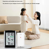 Multi Sensor: Indoor Outdoor Thermometer Hygrometer with 3 Sensor Support - 4-Digit Time Calendar Display and Backlight for