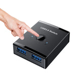 USB3.0 Bidirectional Switch 1 Input 2 Output Hub Keyboard Mouse USB Drive Printer Sharing Cable Splitter for Computer Notebook